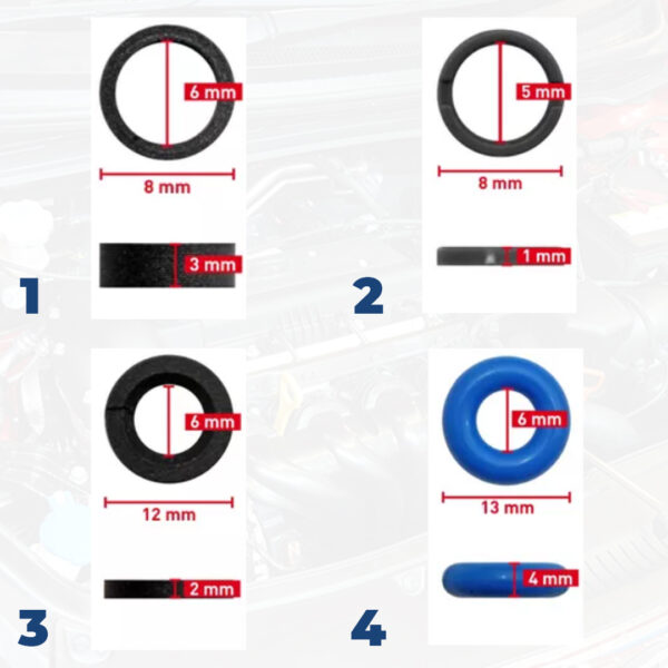 KIT de empaques (REBUILT) para inyectores MAZDA Y FORD - Imagen 2